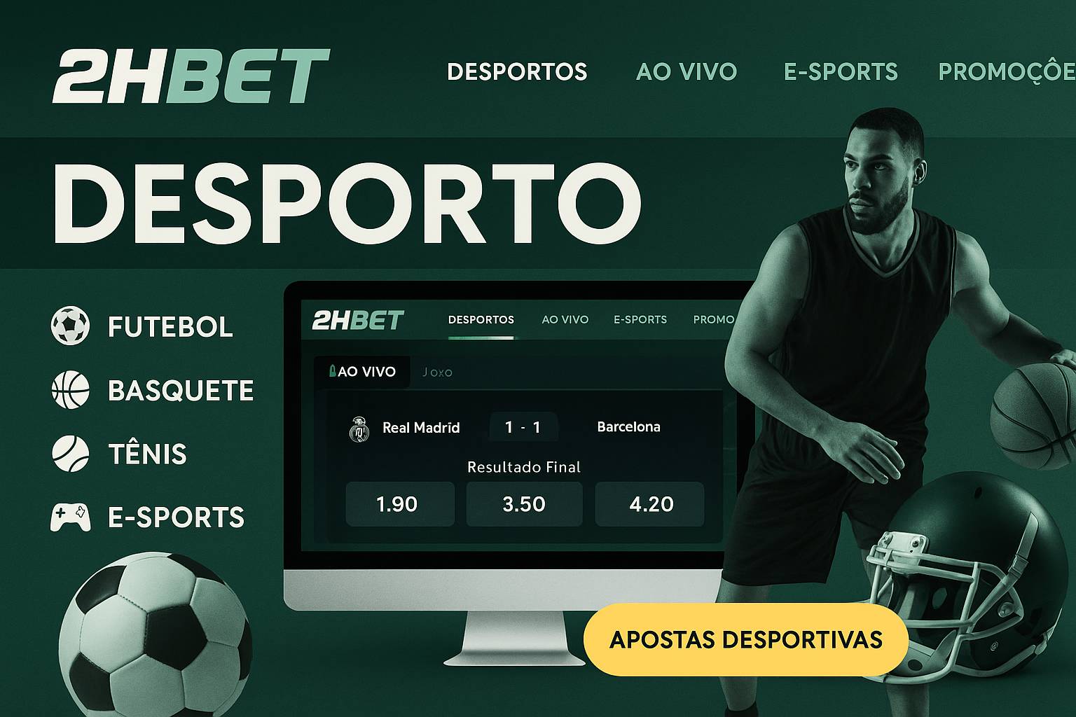 Aposte em apostas esportivas no cassino online 2HBET